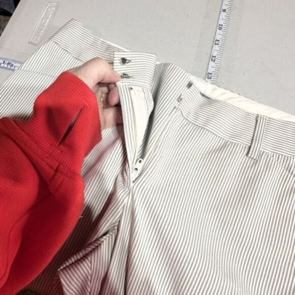 Express Editor Gray Striped Flare Wide Leg Trouser Pants Size 4 Career Corporate - Picture 13 of 16